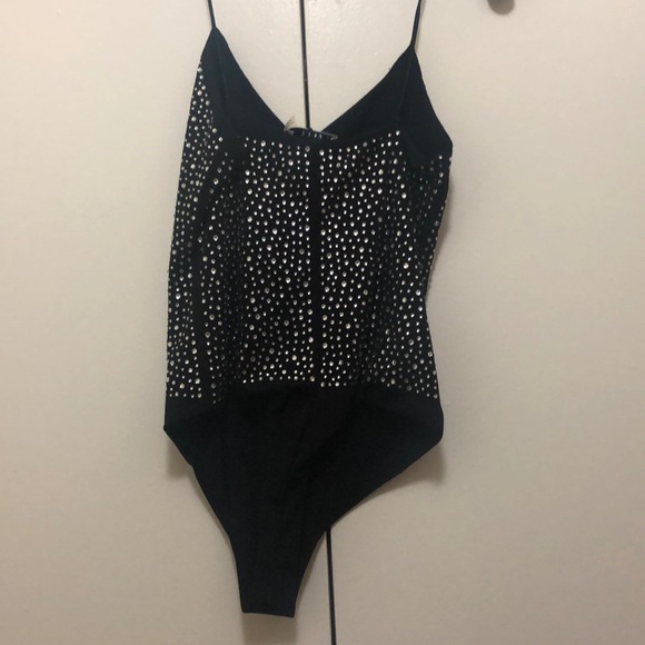 NWT $295 Alice + Olivia Phoebe Embellished Spaghetti-Strap Bodysuit in size XS! - Picture 7 of 7